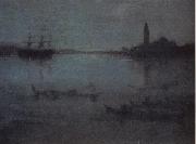 James Abbott McNeil Whistler Nocturne in Blue and Silver:The Lagoon Venice Spain oil painting artist